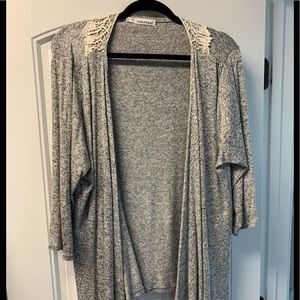 Maurice’s 2X lace detailing cover up with 3/4 length sleeves.